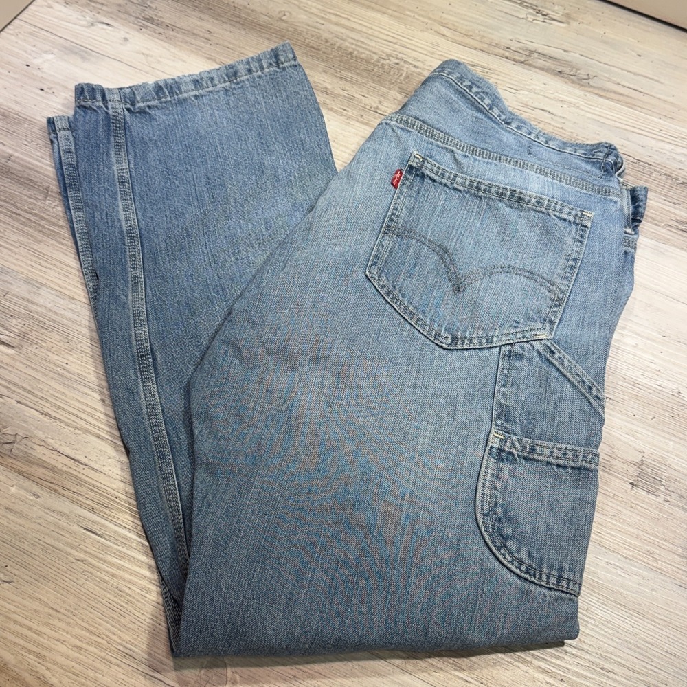 Vintage Y2K Levis Carpenter Loose Straight Jeans Mens 36x34 Blue Denim Workwear